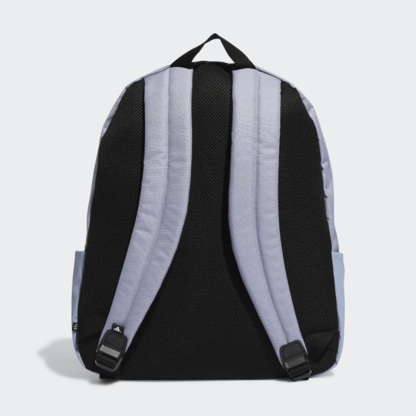 Sac à Dos Horizontal Classique à 3 Bandes Adidas Argent Violet