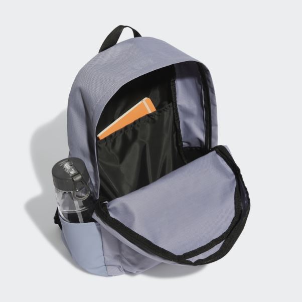 Sac à Dos Horizontal Classique à 3 Bandes Adidas Argent Violet