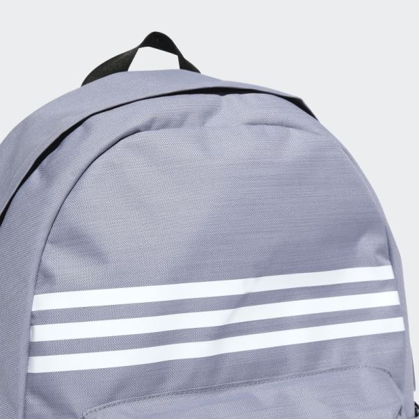 Sac à Dos Horizontal Classique à 3 Bandes Adidas Argent Violet