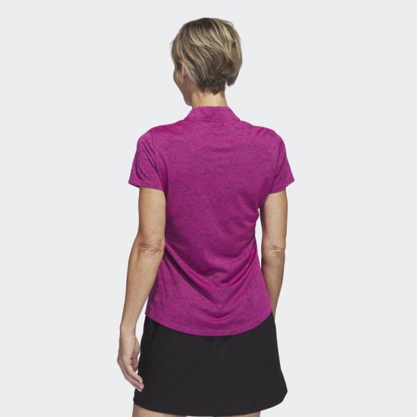 Adidas Polo De Golf En Jacquard Fuchsia