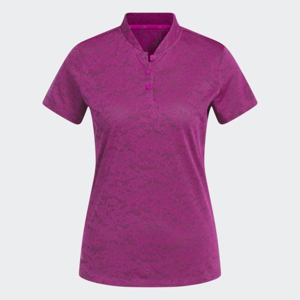 Adidas Polo De Golf En Jacquard Fuchsia