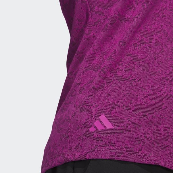 Adidas Polo De Golf En Jacquard Fuchsia