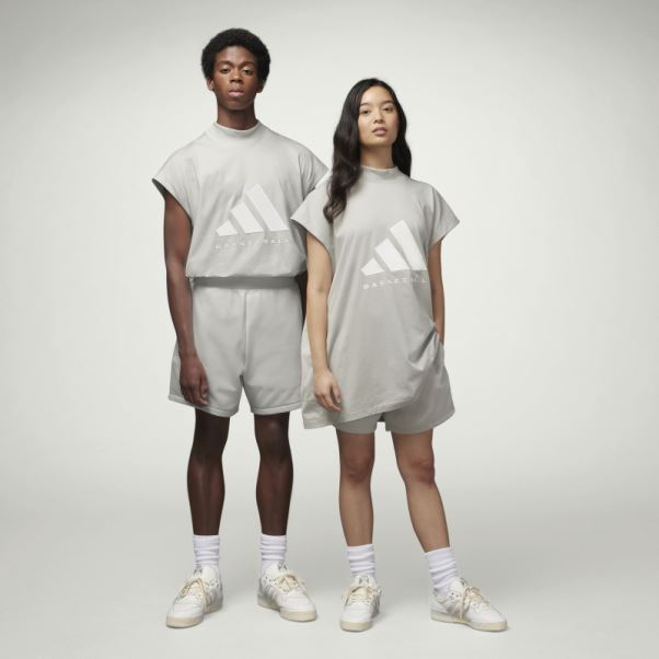 T-shirt Sans Manches Adidas Basketball Gris Métallisé
