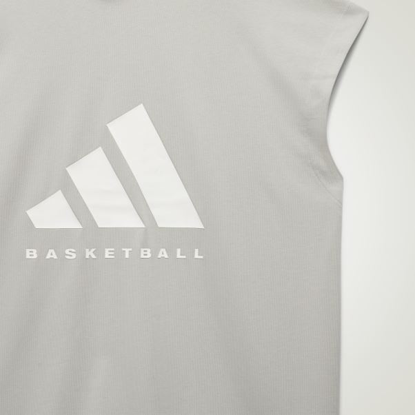 T-shirt Sans Manches Adidas Basketball Gris Métallisé