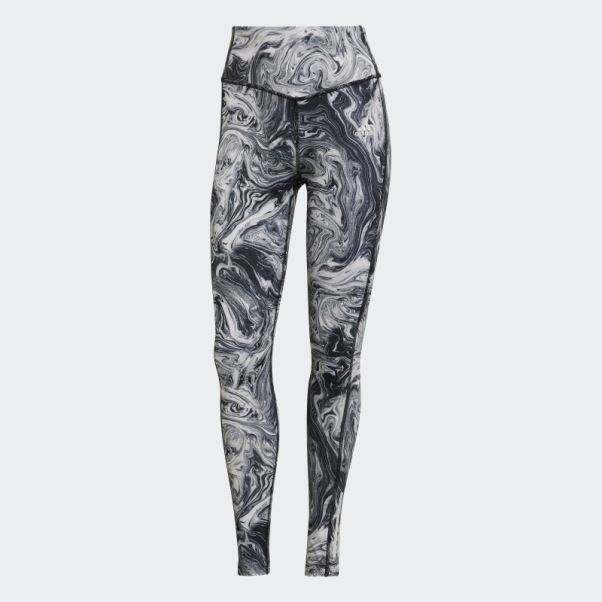 Collant D'entraînement Taille Haute à Imprimé Marbré Hyperglam Aeroready Multicolore Adidas