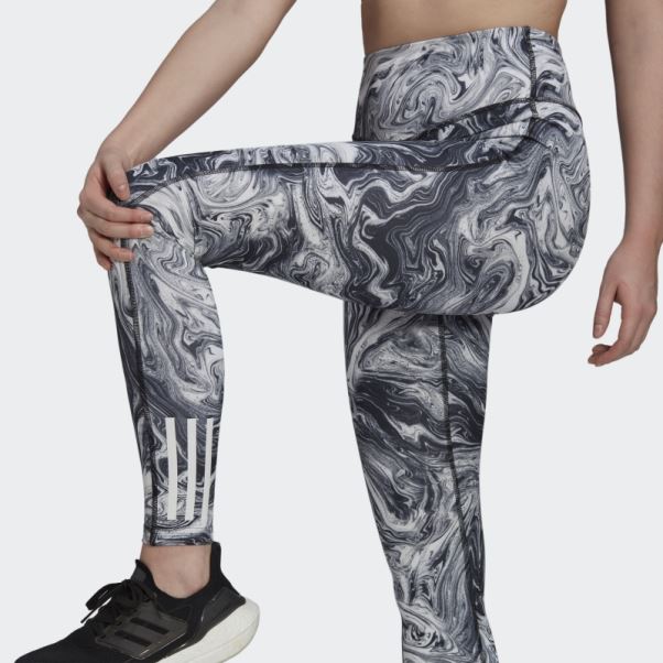 Collant D'entraînement Taille Haute à Imprimé Marbré Hyperglam Aeroready Multicolore Adidas