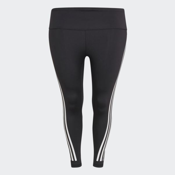 Legging Optime Trainicons Noir 3 Bandes 7/8 (grande Taille) Adidas