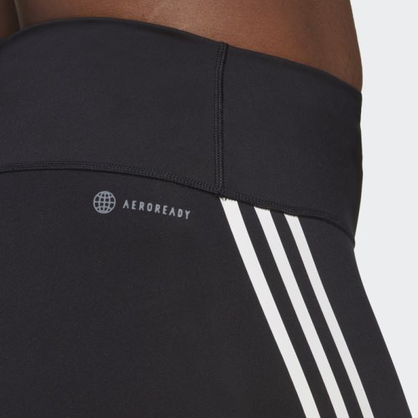 Legging Optime Trainicons Noir 3 Bandes 7/8 (grande Taille) Adidas