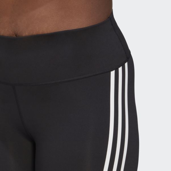 Adidas Legging Optime Trainicons Noir 3 Bandes 7/8 (grande Taille)
