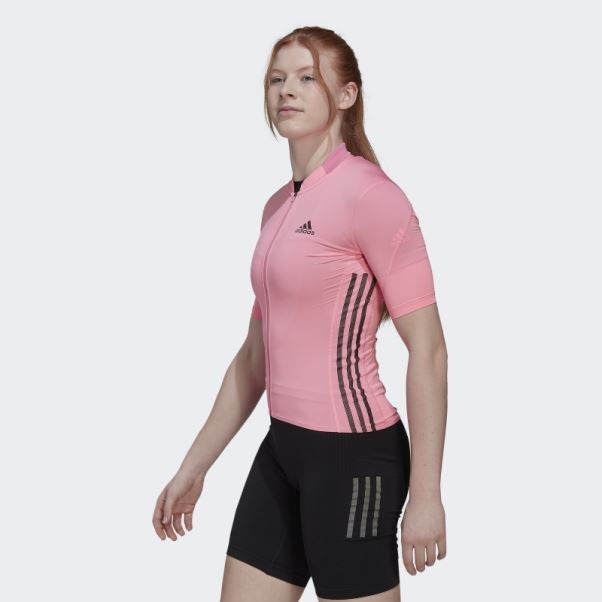 Le Maillot Cycliste Manches Courtes Rose Adidas