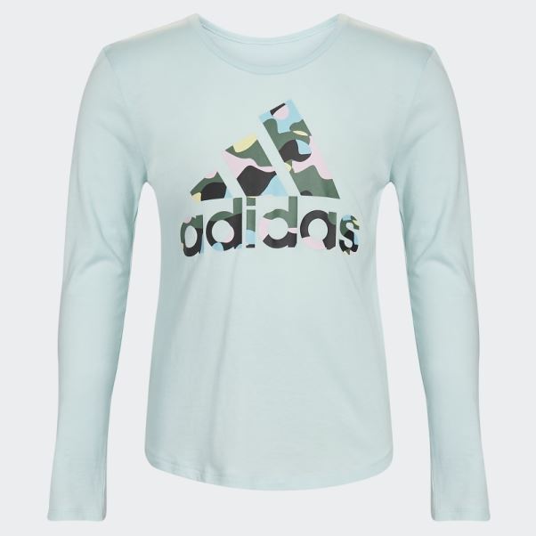 T-shirt Bleu à Manches Longues Et Encolure Dégagée 23 Adidas