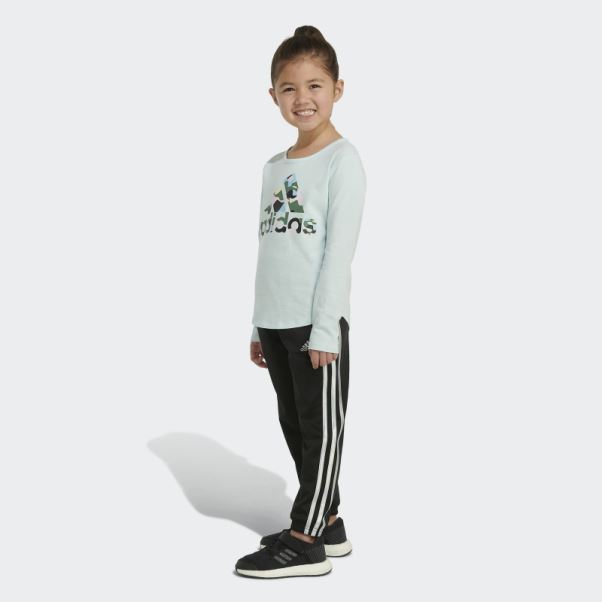 T-shirt Bleu à Manches Longues Et Encolure Dégagée 23 Adidas