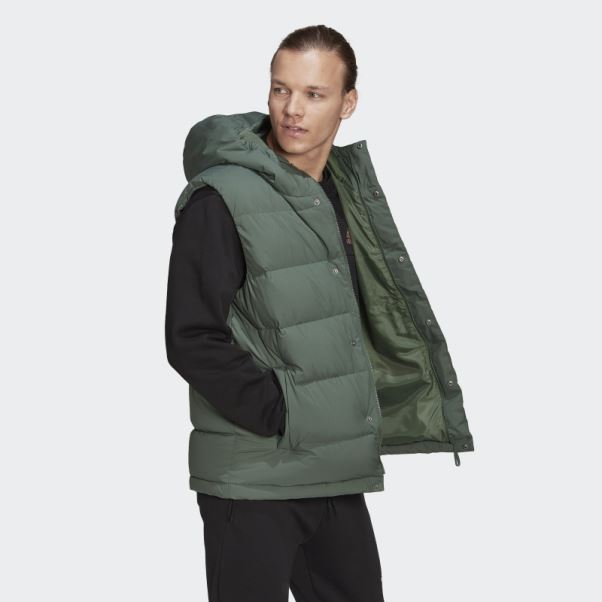 Doudoune à Capuche Adidas Helionic Vert Oxyde