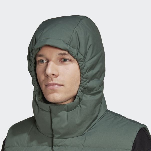 Doudoune à Capuche Adidas Helionic Vert Oxyde