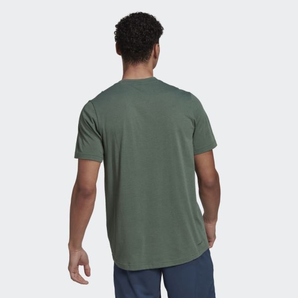 Oxyde Vert Adidas Aeroready Conçu 2 Move Feelready Sport Logo Tee