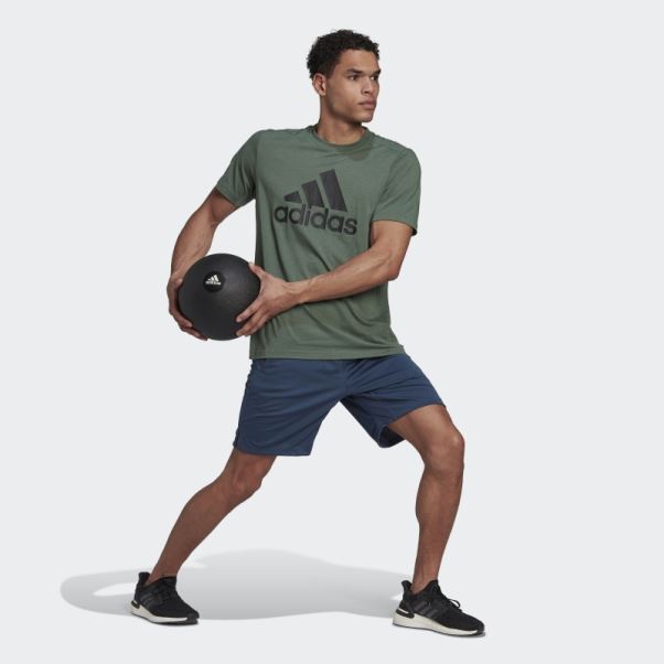 Oxyde Vert Adidas Aeroready Conçu 2 Move Feelready Sport Logo Tee