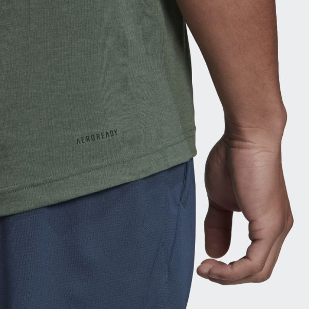 Oxyde Vert Adidas Aeroready Conçu 2 Move Feelready Sport Logo Tee