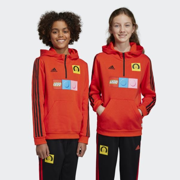Sweat à Capuche Adidas X Lego Orange Vif