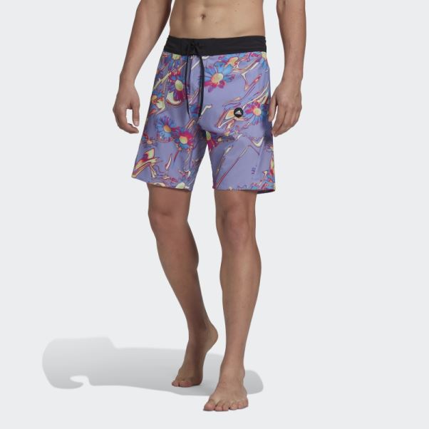 Adidas Positivisea Short De Surf Graphique Longueur Classique Violet Clair
