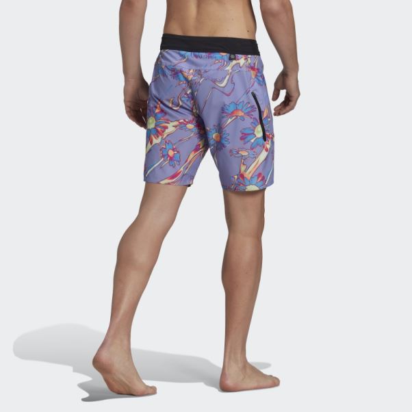 Adidas Positivisea Short De Surf Graphique Longueur Classique Violet Clair