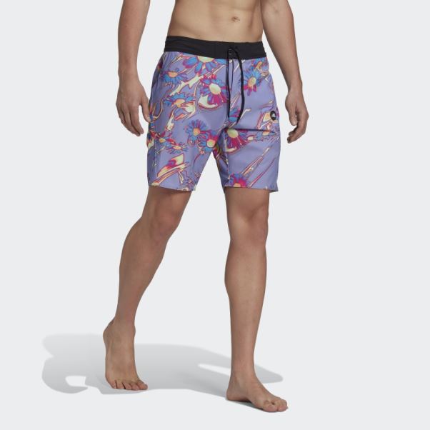 Adidas Positivisea Short De Surf Graphique Longueur Classique Violet Clair