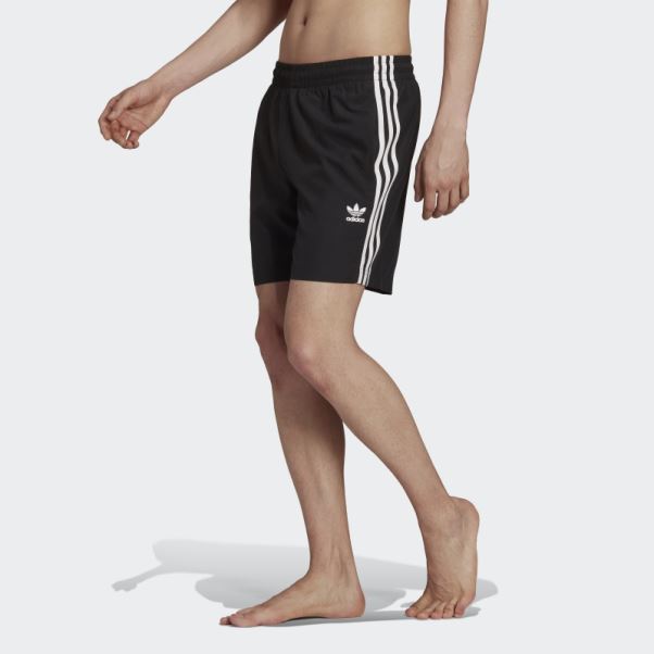 Short De Bain Adicolor Classics 3 Bandes Noir Adidas