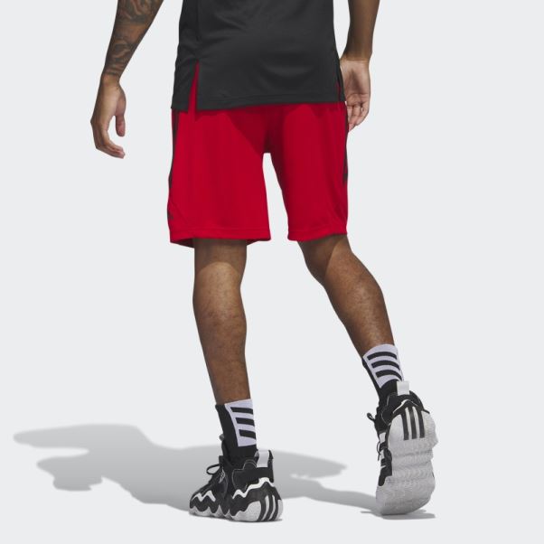 Adidas Legends 3-stripes Short De Basket-ball écarlate Chaud