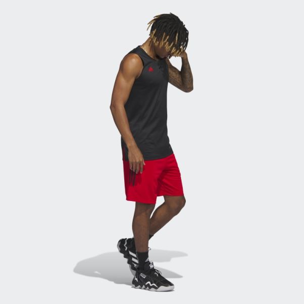 Adidas Legends 3-stripes Short De Basket-ball écarlate Chaud