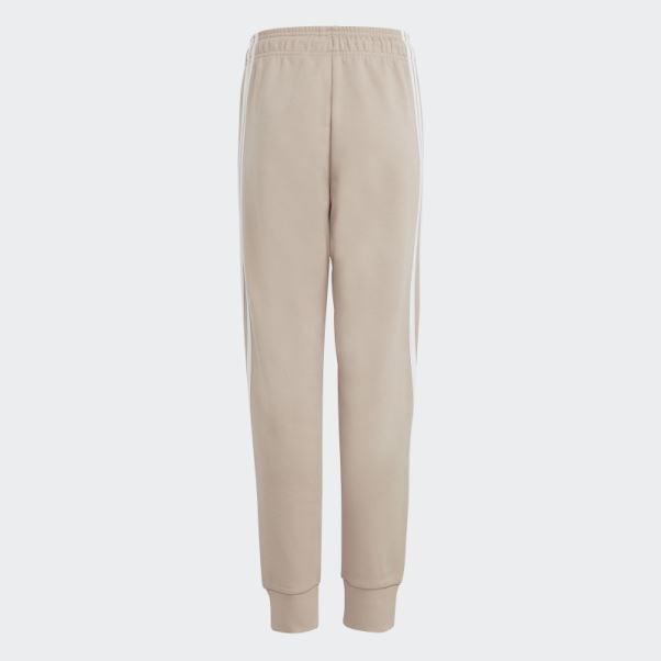 Pantalon En Coton à 3 Bandes Adidas Future Icons Taupe