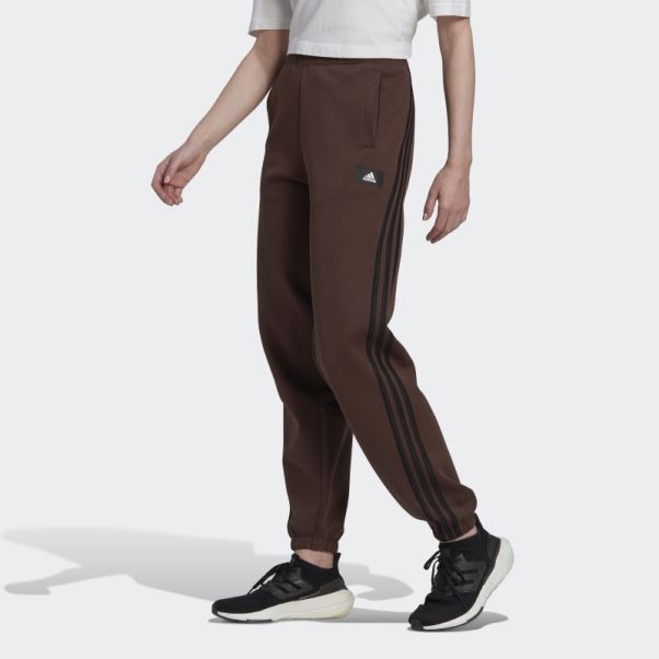 Pantalon Adidas Future Icon à 3 Bandes Marron