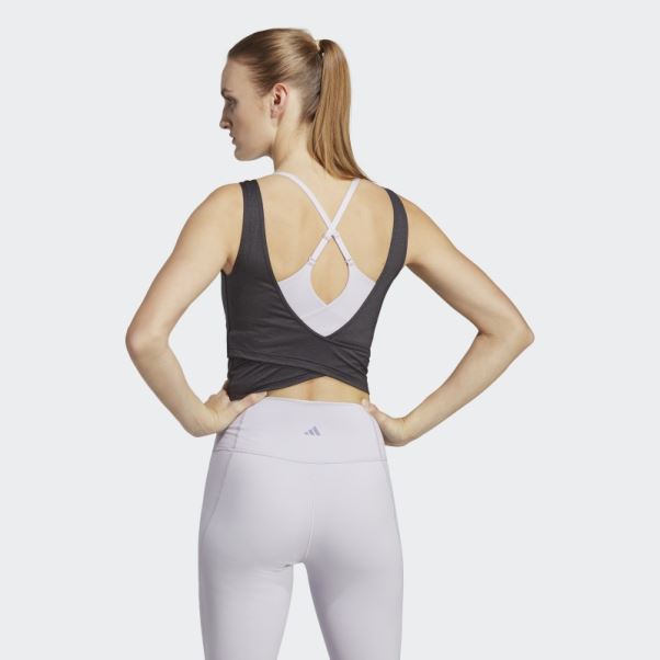 Débardeur Court Adidas Yoga Studio Noir