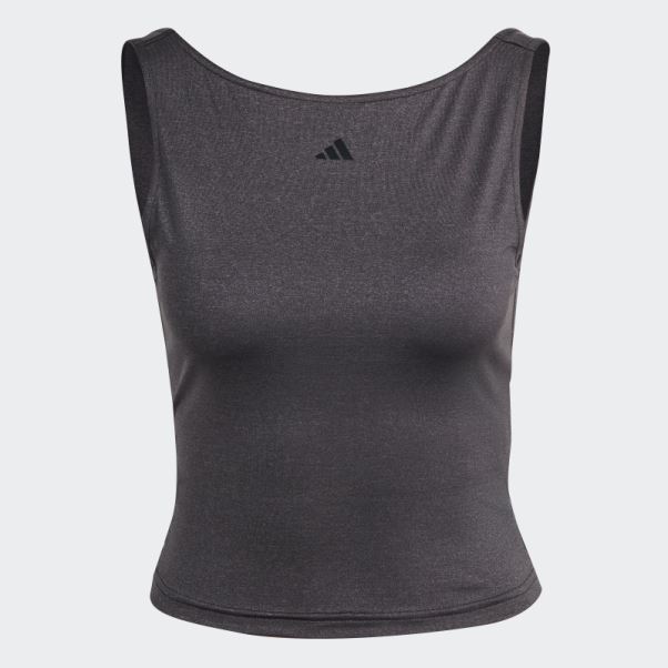 Débardeur Court Adidas Yoga Studio Noir