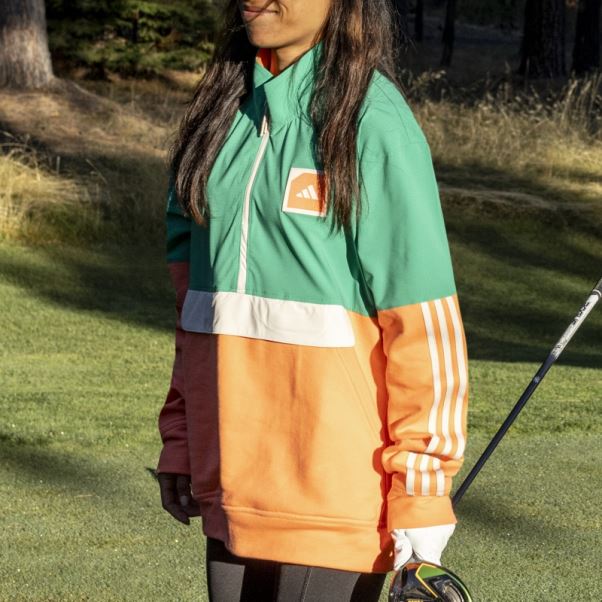 Anorak De Golf 1/2 Zip Adidas Adicross Bleu