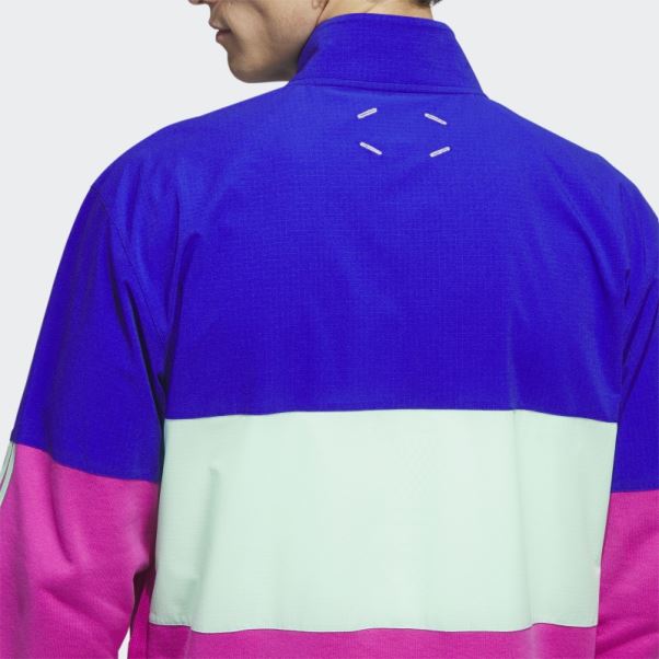 Anorak De Golf 1/2 Zip Adidas Adicross Bleu