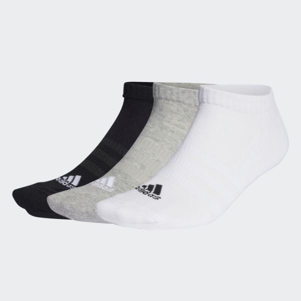 Adidas Chaussettes Basses Coussinées Gris Moyen 3 Paires