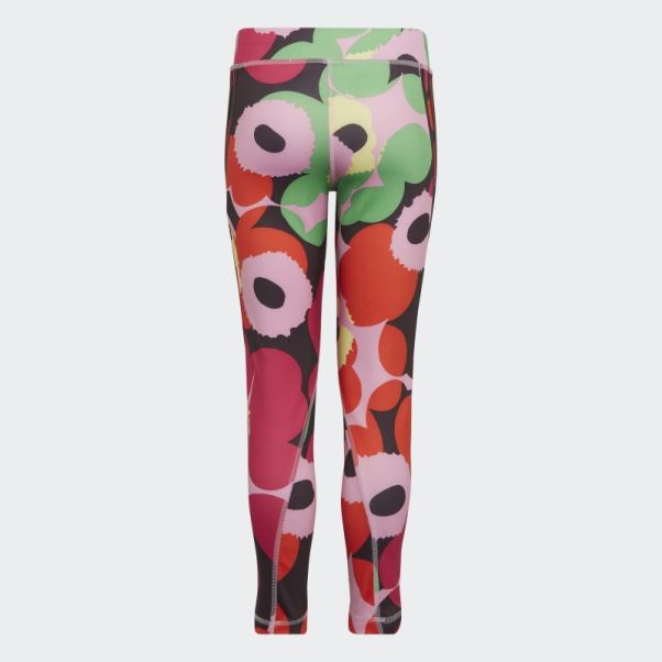 Collants D'entraînement à Fleurs Adidas X Marimekko Croyez Ce Aeroready Rose Givré Chaud