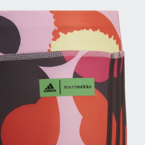 Collants D'entraînement à Fleurs Adidas X Marimekko Croyez Ce Aeroready Rose Givré Chaud