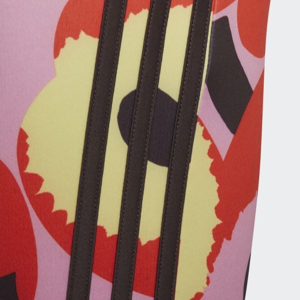 Collants D'entraînement à Fleurs Adidas X Marimekko Croyez Ce Aeroready Rose Givré Chaud