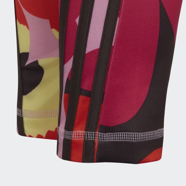 Collants D'entraînement à Fleurs Adidas X Marimekko Croyez Ce Aeroready Rose Givré Chaud