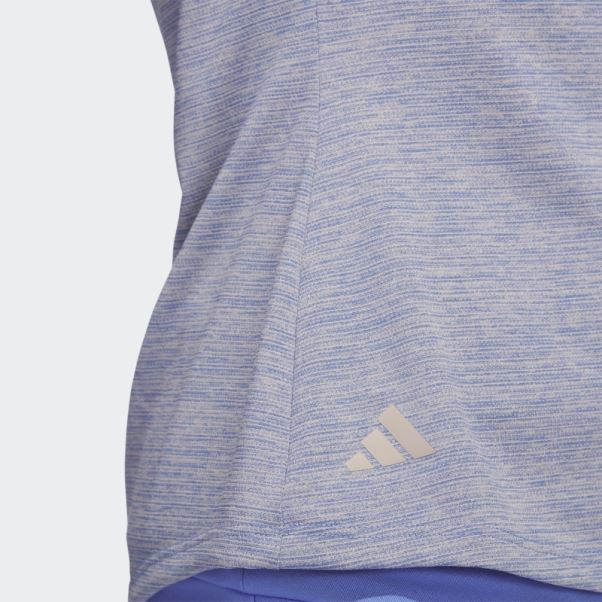 Polo De Golf Sans Manches à Col Montant Chiné Essentials Adidas Bleu