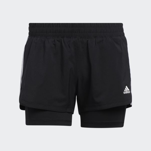 Short Deux En Un Tissé 3 Bandes Pacer Adidas Noir