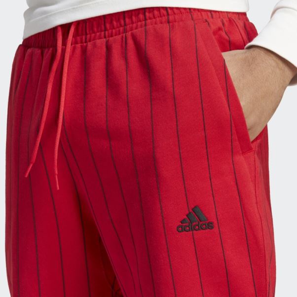 Pantalon De Jogging En Molleton à Fines Rayures Adidas Scarlet
