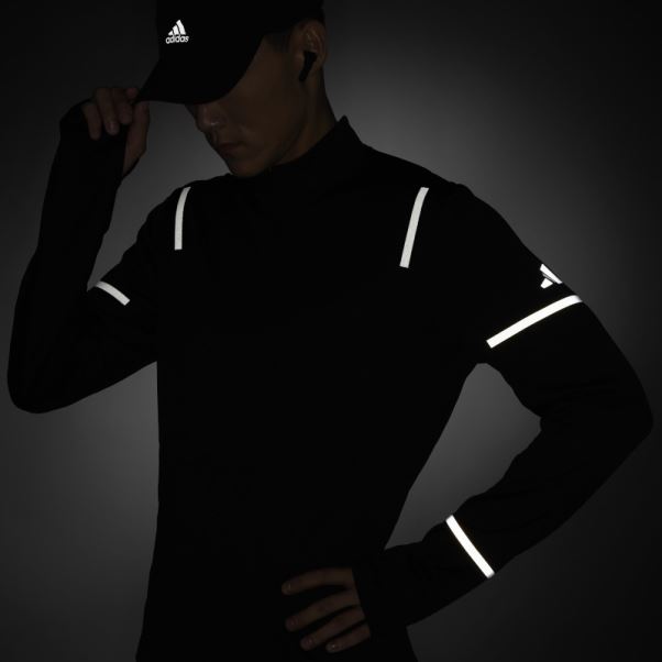 Adidas X-city Reflect At Night 1/2 Zip Manches Longues Haut Noir