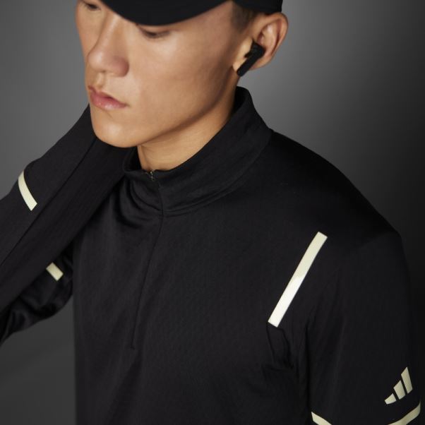 Adidas X-city Reflect At Night 1/2 Zip Manches Longues Haut Noir