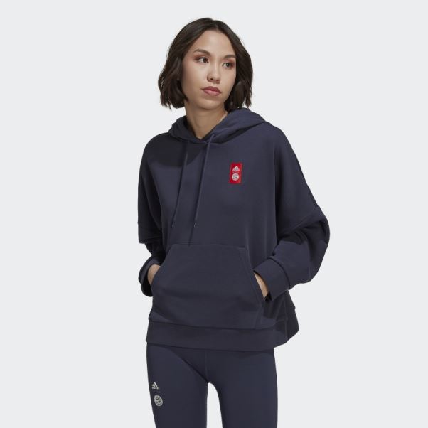 Sweat à Capuche Adidas Fc Bayern Adn Bleu Marine
