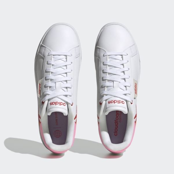 Adidas Court Chaussures En Soie Rouge Luxuriant
