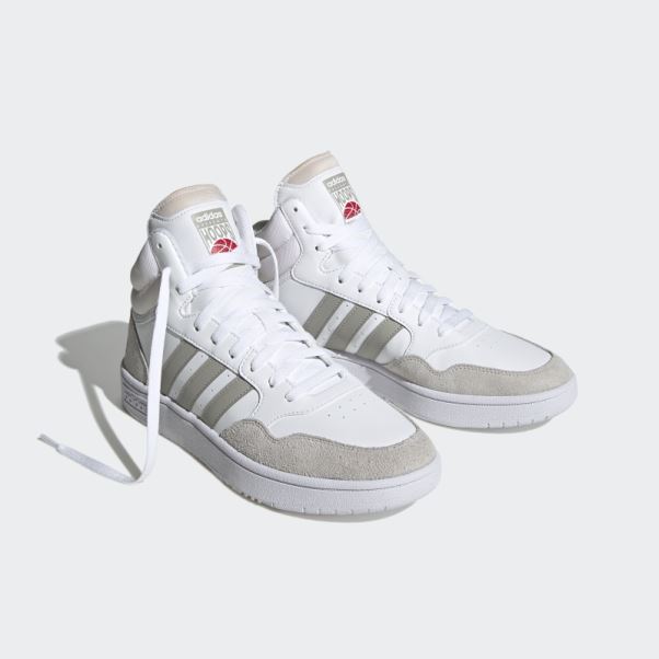 Blanc Hoops 3.0 Mid Style De Vie Basket Classique Vintage Chaussures Adidas