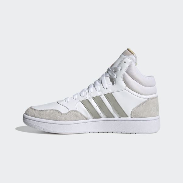 Blanc Hoops 3.0 Mid Style De Vie Basket Classique Vintage Chaussures Adidas