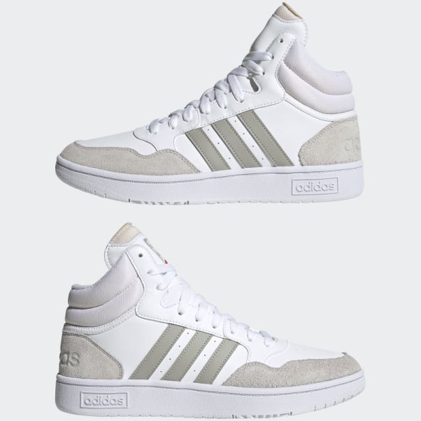 Blanc Hoops 3.0 Mid Style De Vie Basket Classique Vintage Chaussures Adidas