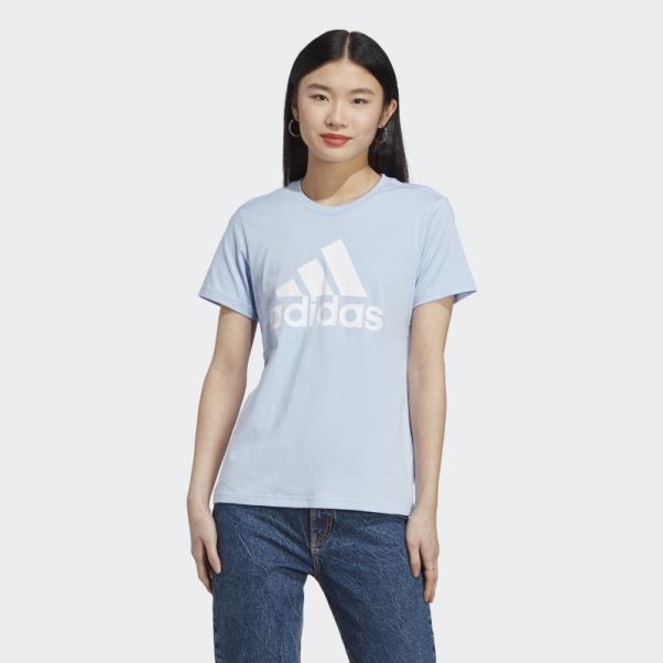 T-shirt Logo Adidas Essentials Bleu Aube